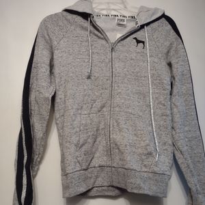 NWT Victoria's Secret Pink silver shimmer zip up hoodie